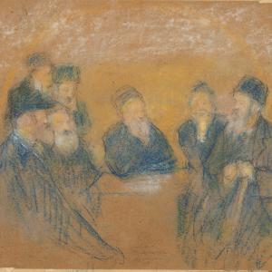 Sąd u rabina Żydzi przy stole