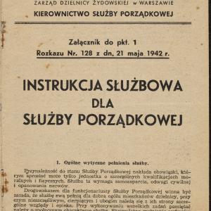 Instrukcja służbowa dla Służby Porządkowej, [Warszawa 1942]