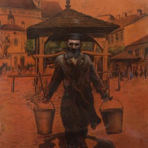 Żyd nosiwoda na rynku w Kazimierzu Dolnym