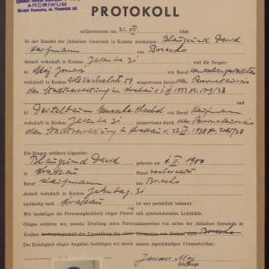 Ankiety personalne osób skierowanych do wysiedlenia z Krakowa