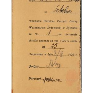 Akta Gminy Wyznaniowej Żydowskiej w Żychlinie [1918] 1929 – 1931