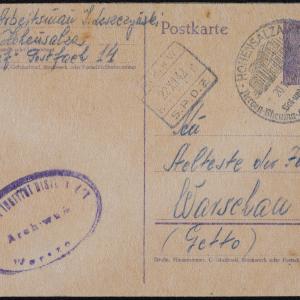 List Icka Leszczyńskiego do Rady Żydowskiej w getcie warszawskim z prośbą o aktualne adresy bliskich osób