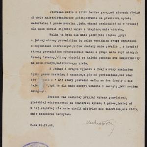 List Michała Weicherta do Adama Czerniakowa