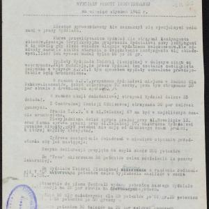 Sprawozdanie Wydział Pomocy Indywidualnej za miesiąc styczeń 1942 roku
