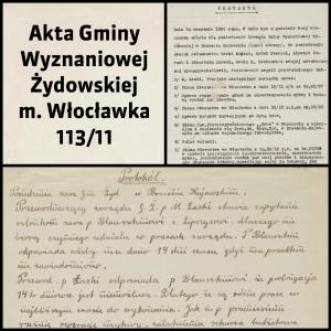 Akta Gminy Wyznaniowej Żydowskiej m. Włocławka 113/11