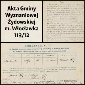 Akta Gminy Wyznaniowej Żydowskiej m. Włocławka 113/12