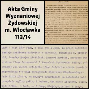 Akta Gminy Wyznaniowej Żydowskiej m. Włocławka 113/14