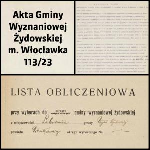 Akta Gminy Wyznaniowej Żydowskiej m. Włocławka 113/23