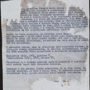 Pismo Edmunda Petry, kierownika obozu w Sajczycach