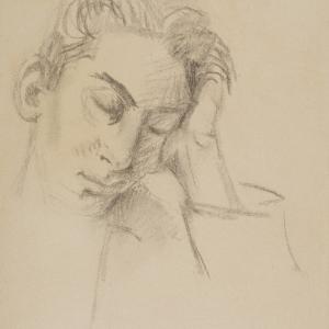 Portret śpiącego młodzieńca [Mosze Knaphajs (1910-?)]