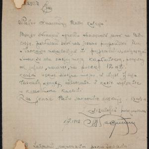 List od NN do Hersza Wassera z 1.04.1942 r.