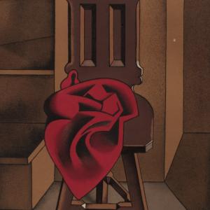 Krzesło z czerwoną tkaniną